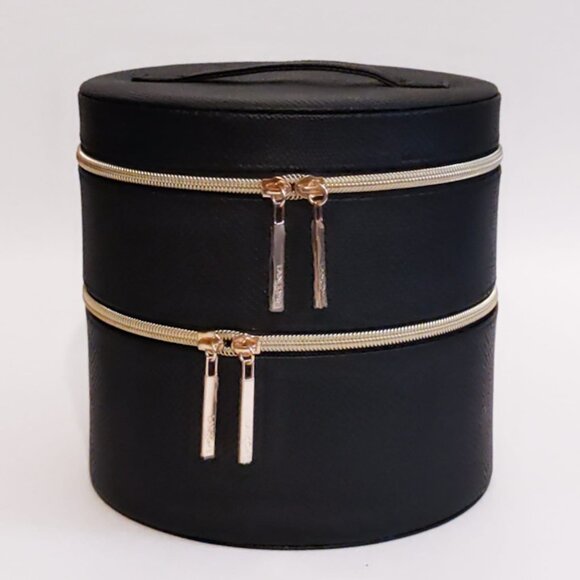 Lancôme Paris Makeup Train Case – Black & Fuchsia – Mirror – 2 compartments - Picture 1 of 11